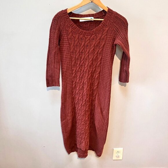 Anthropologie Sparrow Wool Cable Knit Sweater‎ Dress- Size XS - Picture 1 of 5